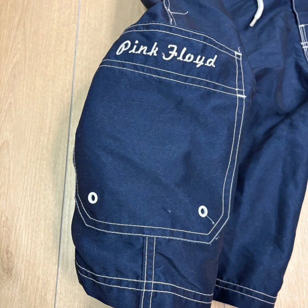 Vintage Pink Floyd Dark Side of the Moon Board Shorts Navy Blue Men 31 2005 Rock